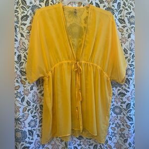 TiniBikini Vibrant Yellow Sheer Blouse